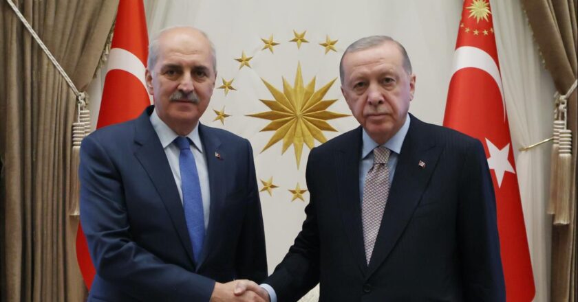 Cumhurbaşkanı Erdoğan, TBMM Başkanı Kurtulmuş’u kabul etti