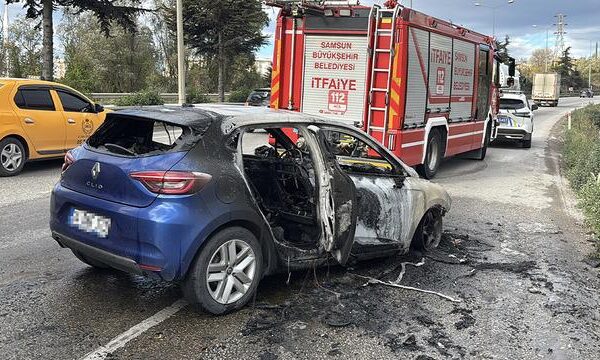 Musaba’nın otomobili yolda alev aldı!